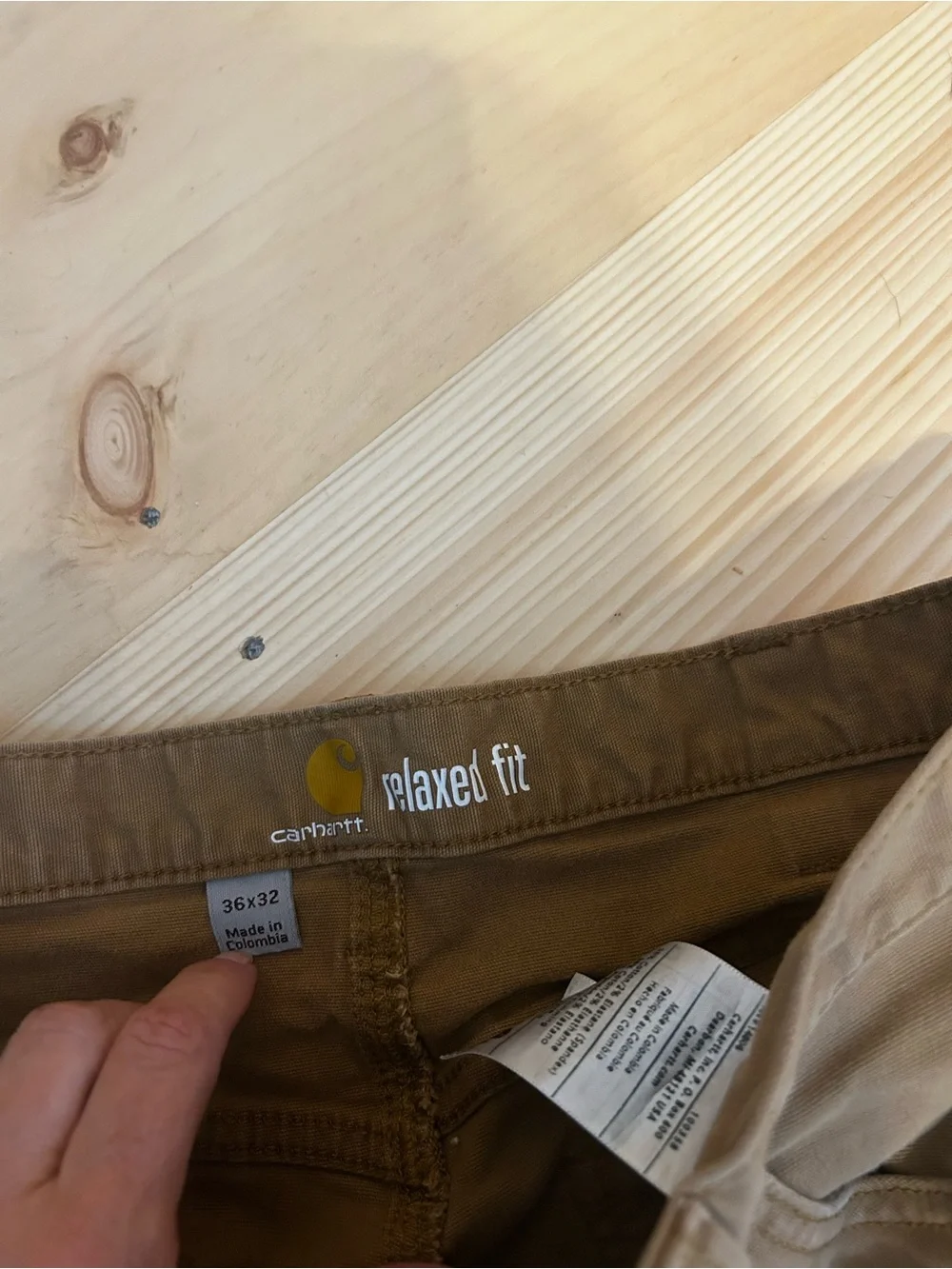 Men’s Carhartt Relaxed Fit Brown Work Pants with Back Pockets